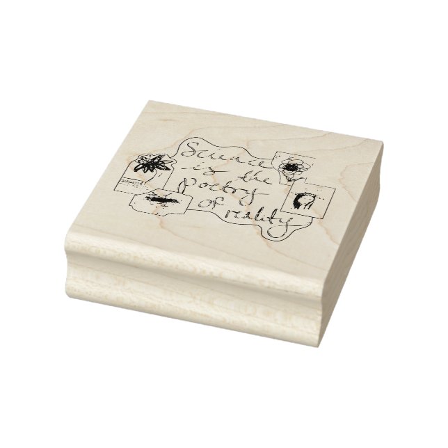 Science as poetry quote with Illustrations Rubber Stamp (Stamp)