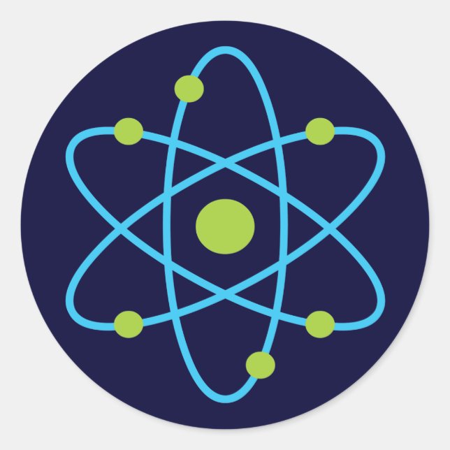 Science Atom Classic Round Sticker (Front)