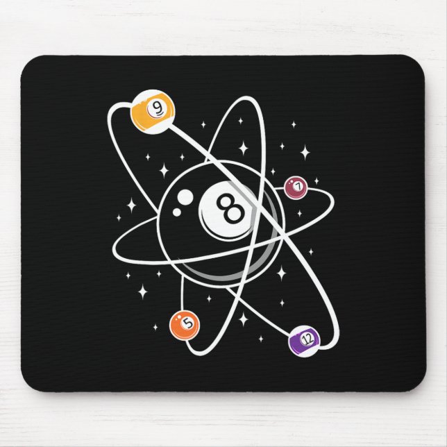 Science Atom Pool Lover 8- Billiards  Mouse Pad (Front)