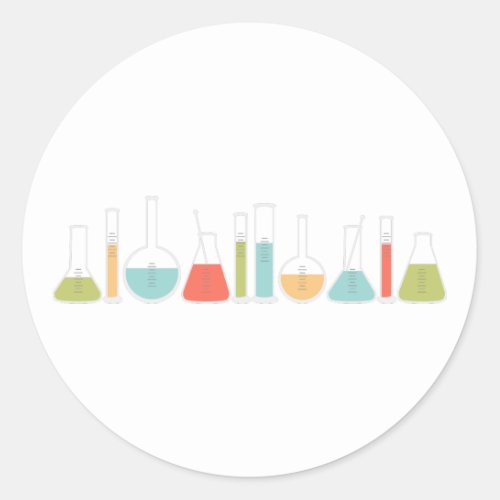 Science Beakers Classic Round Sticker