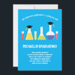 Science Beakers Graduation Party Invitation<br><div class="desc">Celebrate the science graduate in your life with this cute beaker theme graduation invitation!  The beakers even have fun graduation hats!  Great for a science theme graduation party for someone in chemistry!</div>