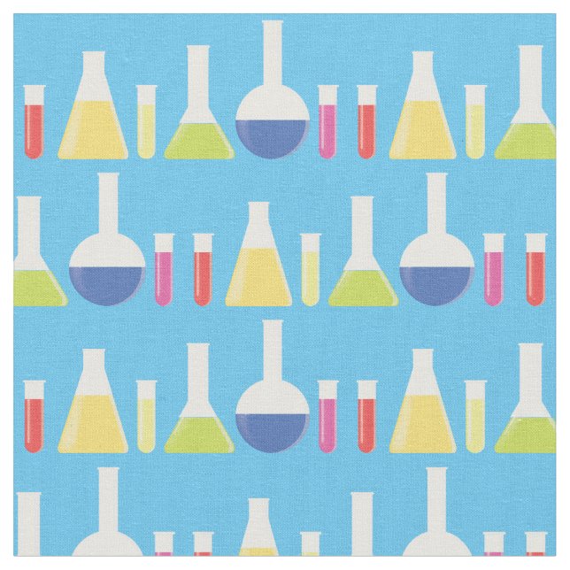 Science Beakers Laboratory Fabric (Close Up)