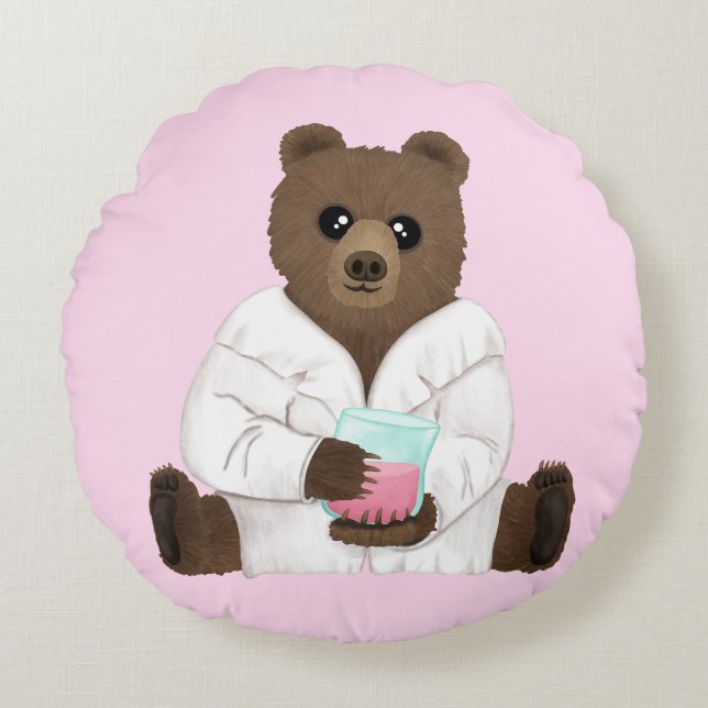 Science Bear Round Pillow (Front)