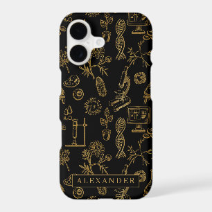 Science Biology Art Gold Pattern Monogram iPhone 17 Case