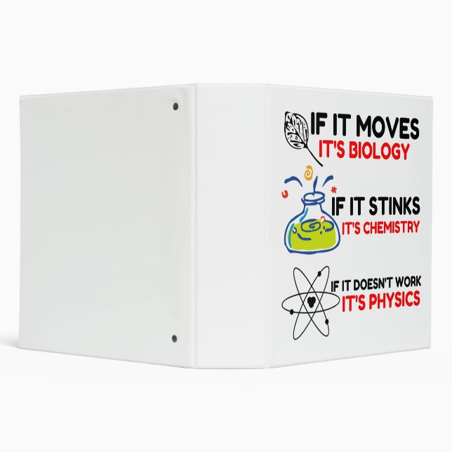 Science BIOLOGY CHEMISTRY PHYSICS 3 Ring Binder (Background)