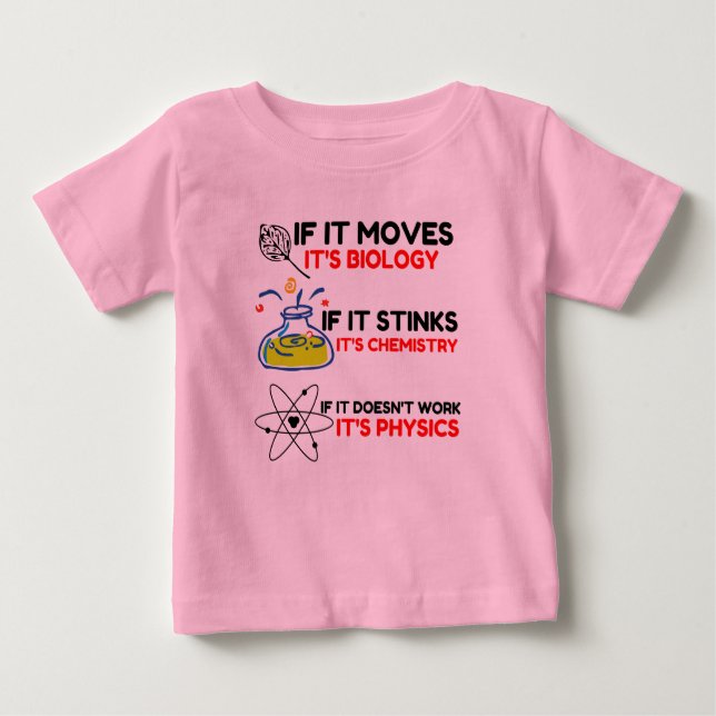 Science BIOLOGY CHEMISTRY PHYSICS Baby T-Shirt (Front)