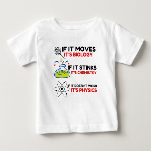 Science BIOLOGY CHEMISTRY PHYSICS Baby T_Shirt