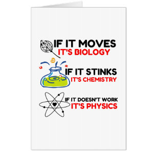 Science BIOLOGY CHEMISTRY PHYSICS Card