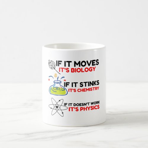 Science BIOLOGY CHEMISTRY PHYSICS Coffee Mug