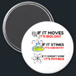 Science BIOLOGY CHEMISTRY PHYSICS Magnet<br><div class="desc">Funny, cool, awesome, animals, nerd, geek, vintage, retro, sayings, gift idea, couple, love, sports</div>