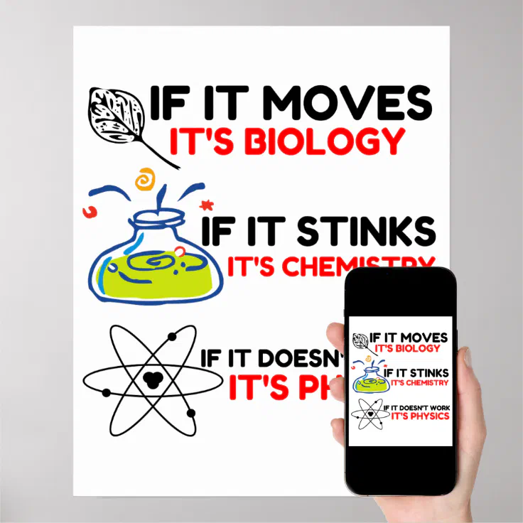 Science BIOLOGY CHEMISTRY PHYSICS Poster | Zazzle