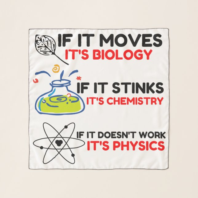 Science BIOLOGY CHEMISTRY PHYSICS Scarf (Front)