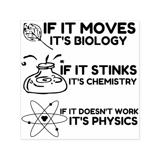 Science BIOLOGY CHEMISTRY PHYSICS Self-inking Stamp (Design)