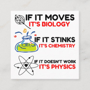 Science BIOLOGY CHEMISTRY PHYSICS Square Business Card