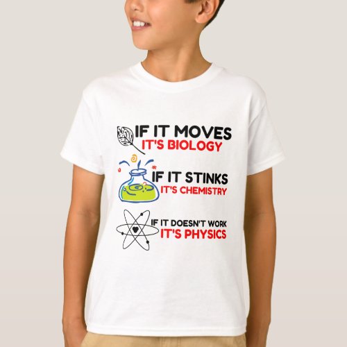 Science BIOLOGY CHEMISTRY PHYSICS T_Shirt