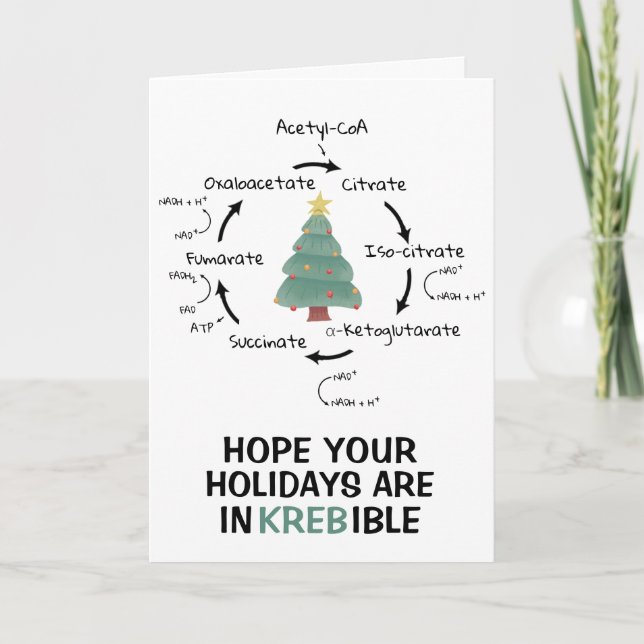 Science Biology Kreb's Cycle Christmas Teacher Fun Holiday Card (Front)