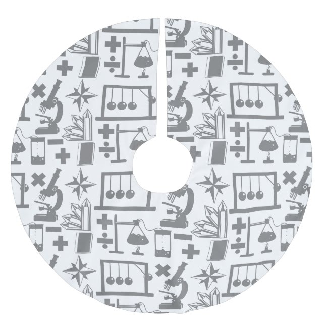 Science Biology Physics Geography Math Pattern Brushed Polyester Tree Skirt (Front)