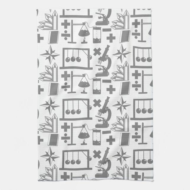 Science Biology Physics Geology Math Pattern Towel (Vertical)