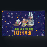 Science Birthday Banner<br><div class="desc">Transform your dining experience with our captivating science-themed banner! Immerse yourself in the world of chemistry with a mesmerizing chemistry set design on a deep navy background. The addition of neon colors creates a vibrant and stylish touch, making this banner a perfect choice for those who adore science and want...</div>