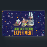 Science Birthday Banner<br><div class="desc">Transform your dining experience with our captivating science-themed banner! Immerse yourself in the world of chemistry with a mesmerizing chemistry set design on a deep navy background. The addition of neon colors creates a vibrant and stylish touch, making this banner a perfect choice for those who adore science and want...</div>