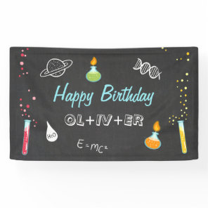 Science birthday banner Experiment Lab Party Boy