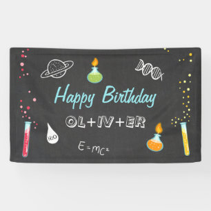 Science birthday banner Experiment Lab Party Boy