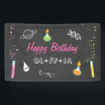 Science birthday banner Experiment Lab Party Girl<br><div class="desc">♥ A perfect addition to your little one's birthday party! With a Science theme.</div>