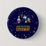 Science Birthday Button<br><div class="desc">Captivating science-themed button! Featuring a mesmerizing chemistry set design set against a deep navy background, this button is a perfect fusion of intellect and flair. The neon colors add a vibrancy, making it a standout accessory for those who appreciate science and fashion. Pin it on and let your passion for...</div>