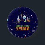 Science Birthday Button<br><div class="desc">Captivating science-themed button! Featuring a mesmerizing chemistry set design set against a deep navy background, this button is a perfect fusion of intellect and flair. The neon colors add a vibrancy, making it a standout accessory for those who appreciate science and fashion. Pin it on and let your passion for...</div>