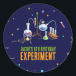 Science Birthday Classic Round Sticker<br><div class="desc">Elevate the science-themed party atmosphere with our Chemistry Set Kids Birthday stickers! These vibrant plates feature a captivating design of a chemistry set with neon-colored accents,  perfectly complementing your science-themed celebration. Add a touch of scientific charm to your party with these delightful stickers!</div>