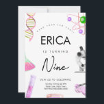 Science Birthday Invitation For Girls<br><div class="desc">Calling all science lovers! This science birthday invitation is the perfect invitation for a science or chemistry-themed birthday party.</div>