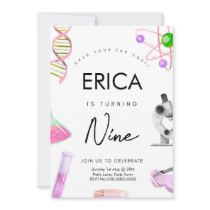 Science Birthday Invitation For Girls