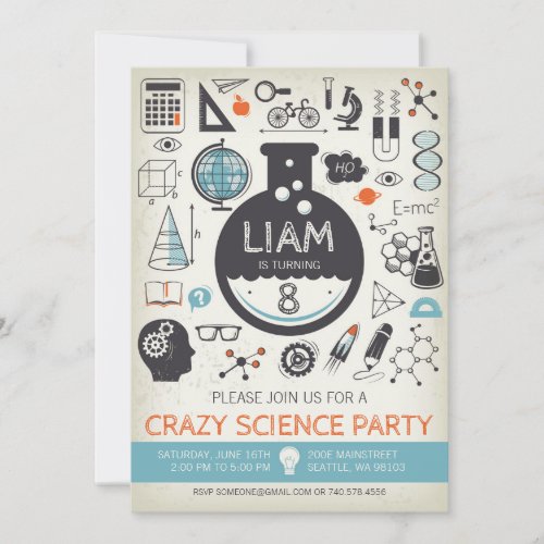 Science Birthday Invitation _ Mad Scientist Party