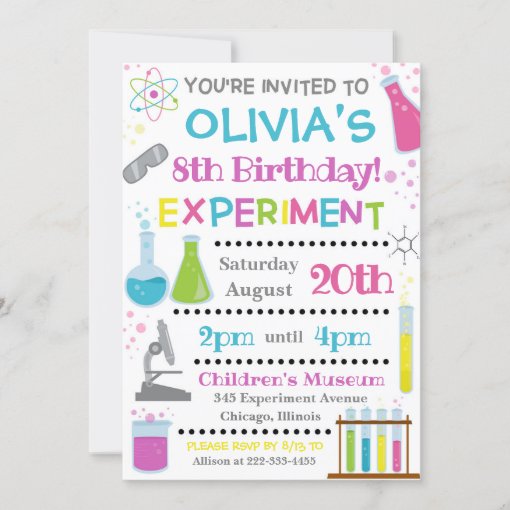 Science Birthday Invitation | Science Invite | Zazzle