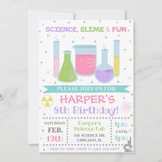 Science Birthday Invitation Science Invite | Zazzle