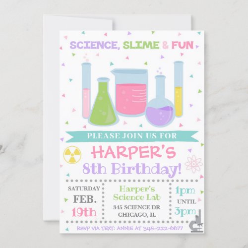 Science Birthday Invitation Science Invite