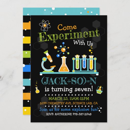 Science Birthday Invitation, Science Party Invite | Zazzle