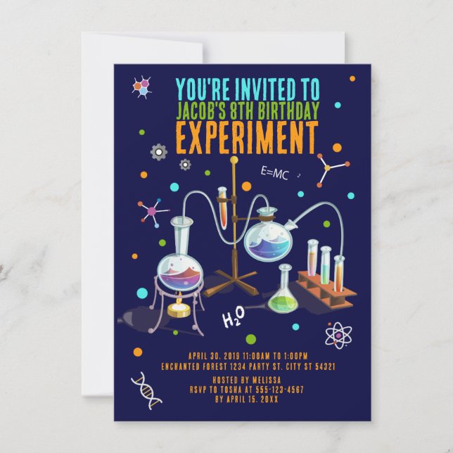 Science Birthday Invitations (Front)
