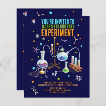 Science Birthday Invitations by MetroEvents at Zazzle