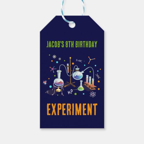 Science Birthday Invitations Gift Tags