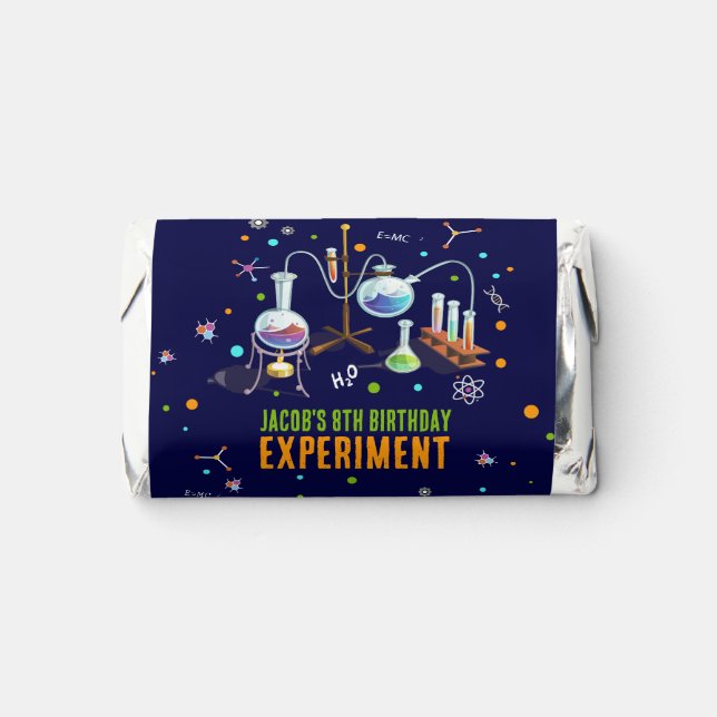 Science Birthday Invitations Hershey's Miniatures (Front)