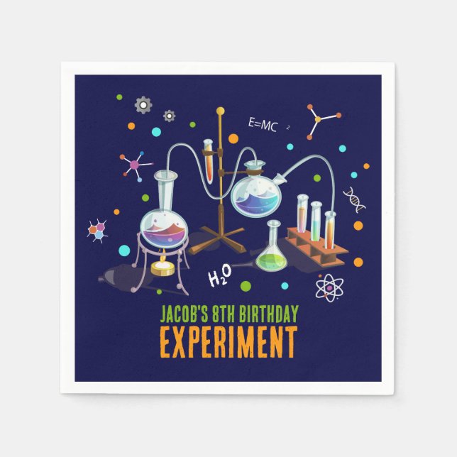 Science Birthday Invitations Napkins (Front)
