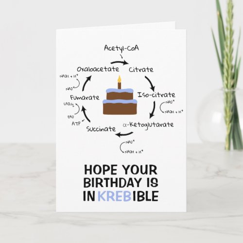 Science Birthday Krebs Cycle Biology Cake Teacher Card