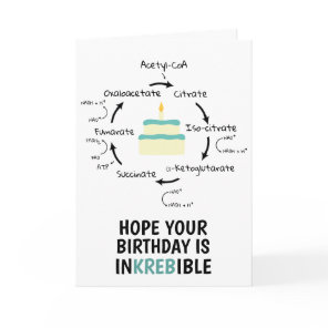 Science Birthday Kreb's Cycle Biology Cake Teacher Card