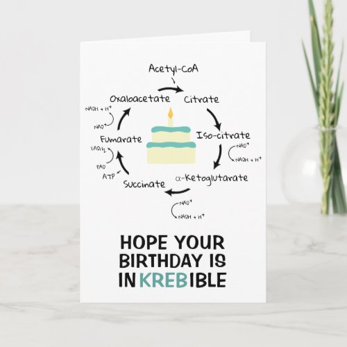 Science Birthday Krebs Cycle Biology Cake Teacher Card