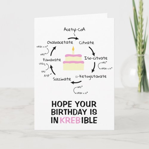 Science Birthday Krebs Cycle Biology Cake Teacher Card