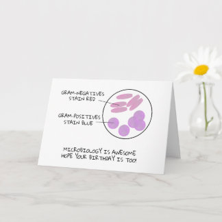 Science Birthday Microbiology Gram Stain Poem Lab Card