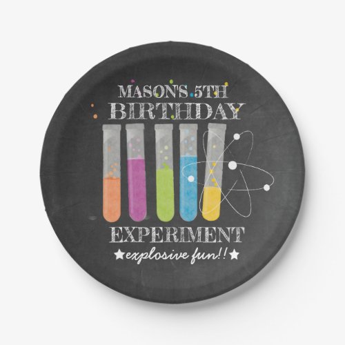 Science Birthday Party  Birthday Experiment Paper Plates