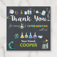 Science Birthday Party Boy Thank You Favor Tags