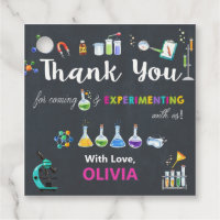 Science Birthday Party Girl Thank You Favor Tags